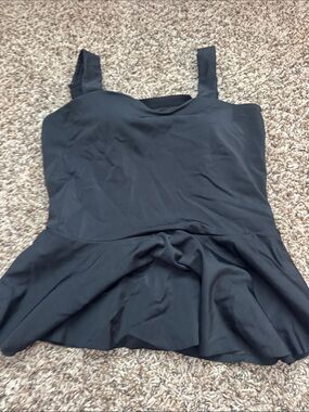 KIAVA Black Peplum Camisole Tank Top